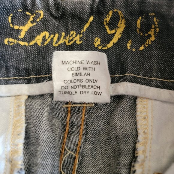 Vintage Anthropologie Level 99 Women 28 Low Rise Flare Jeans Wide Hem Distressed - Picture 12 of 13